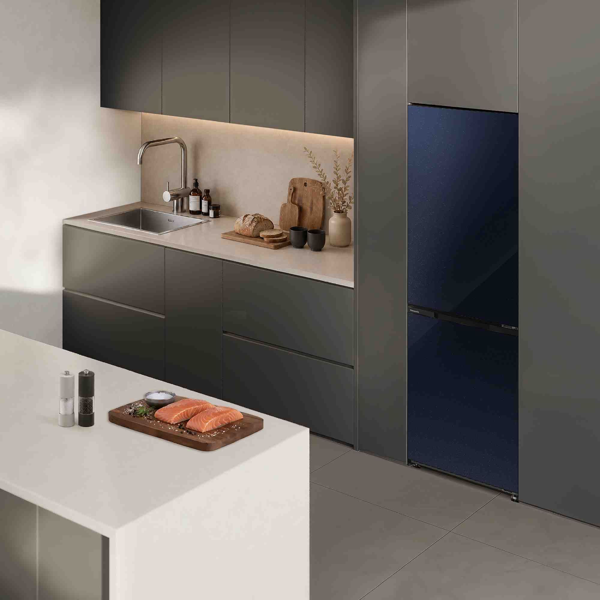 thiết kế tủ lạnh âm tường tại không gian bếp